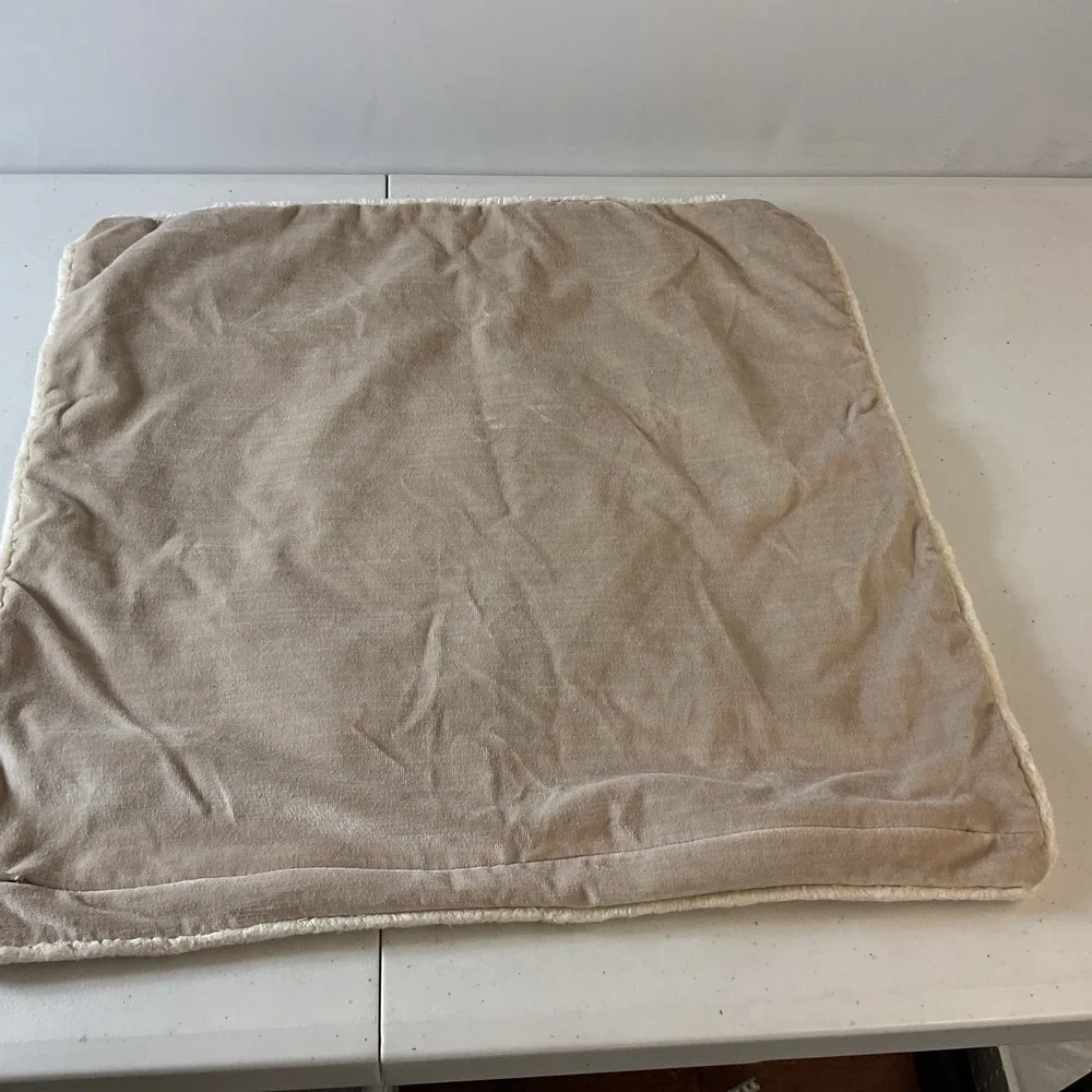 Pottery Barn Velvet Sherpa Tree Applique Pillow 20